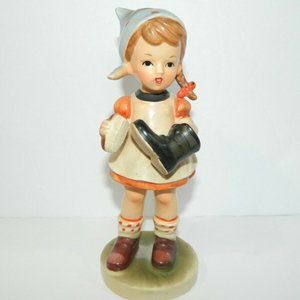 Vintage Japan Girl  Polishing Boot Figurine Ceramic